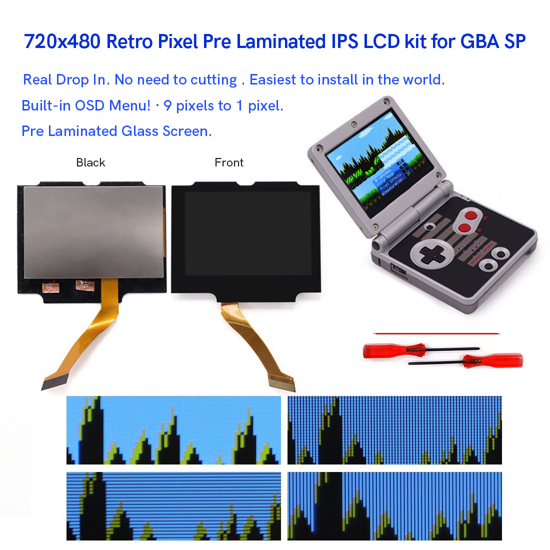 HD 3.0 inch For GBA SP V5  Lam - Lcd Screen Arcade recension och pris
