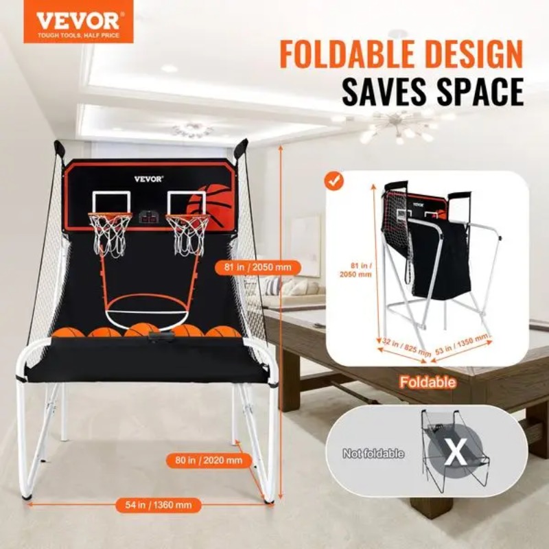 【Hot Item】Foldable Basketball  - Arcade Games & Vending Llc recension och pris