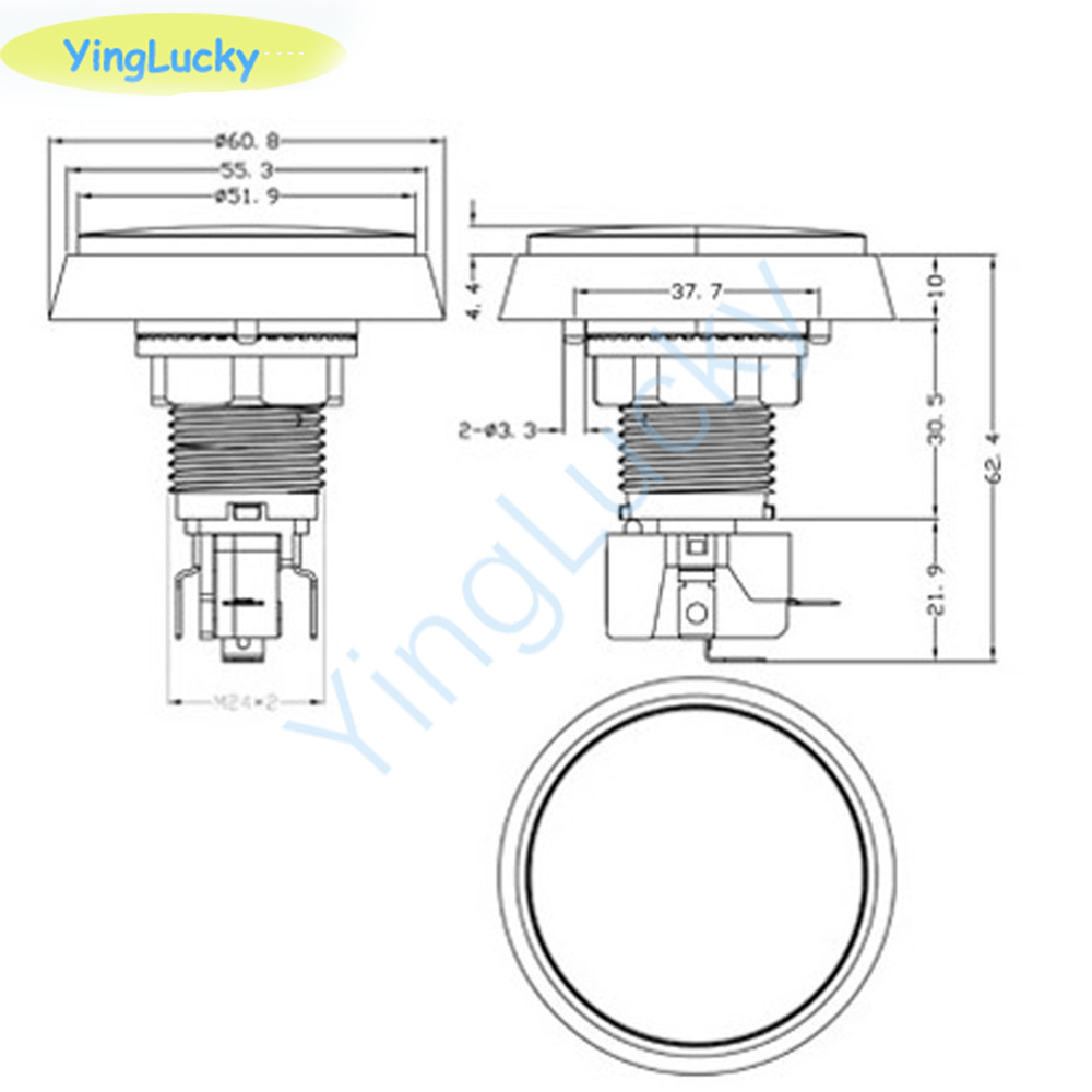 10pcs Arcade Button 60MM  LED  - Coin Acceptor Selector recension och pris