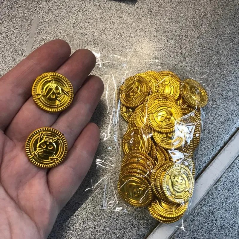 50Pcs Pirate Gold Coins Plasti - Arcade Game Coin recension och pris